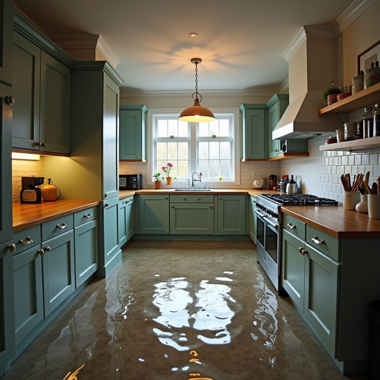 Water damage kitchen